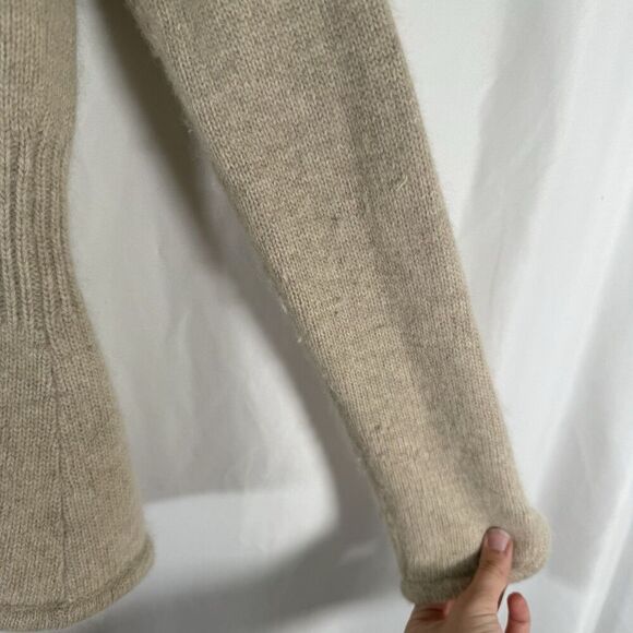 Kenar Sweater Cardigan Women's Medium Cream Rabbit Hair Lambs Wool Collared - Picture 13 of 13